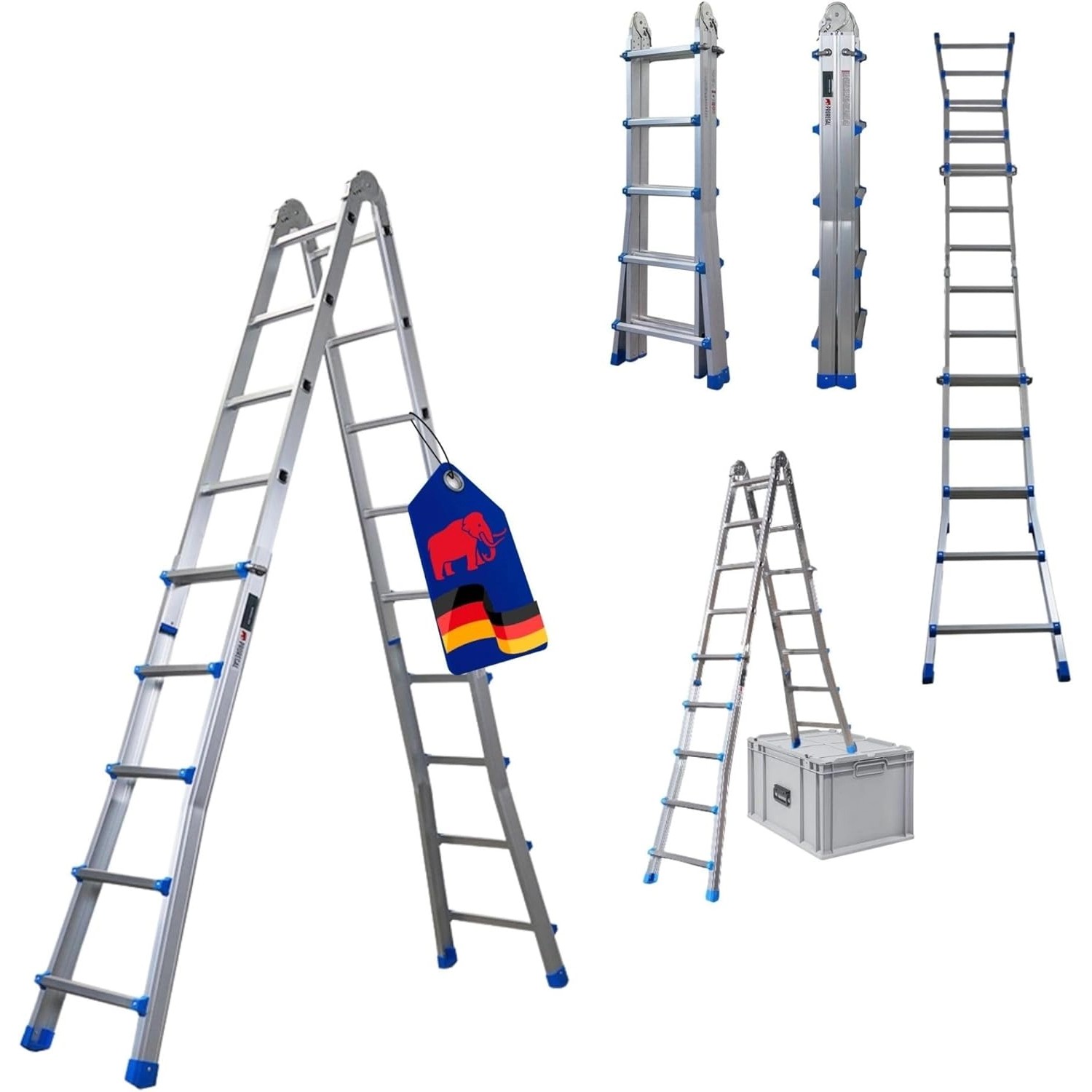 PROREGAL Sprossen-Mehrzweckleiter APOLLO 3-In-1 Aluminiumleiter 4x5 Sprosse günstig online kaufen