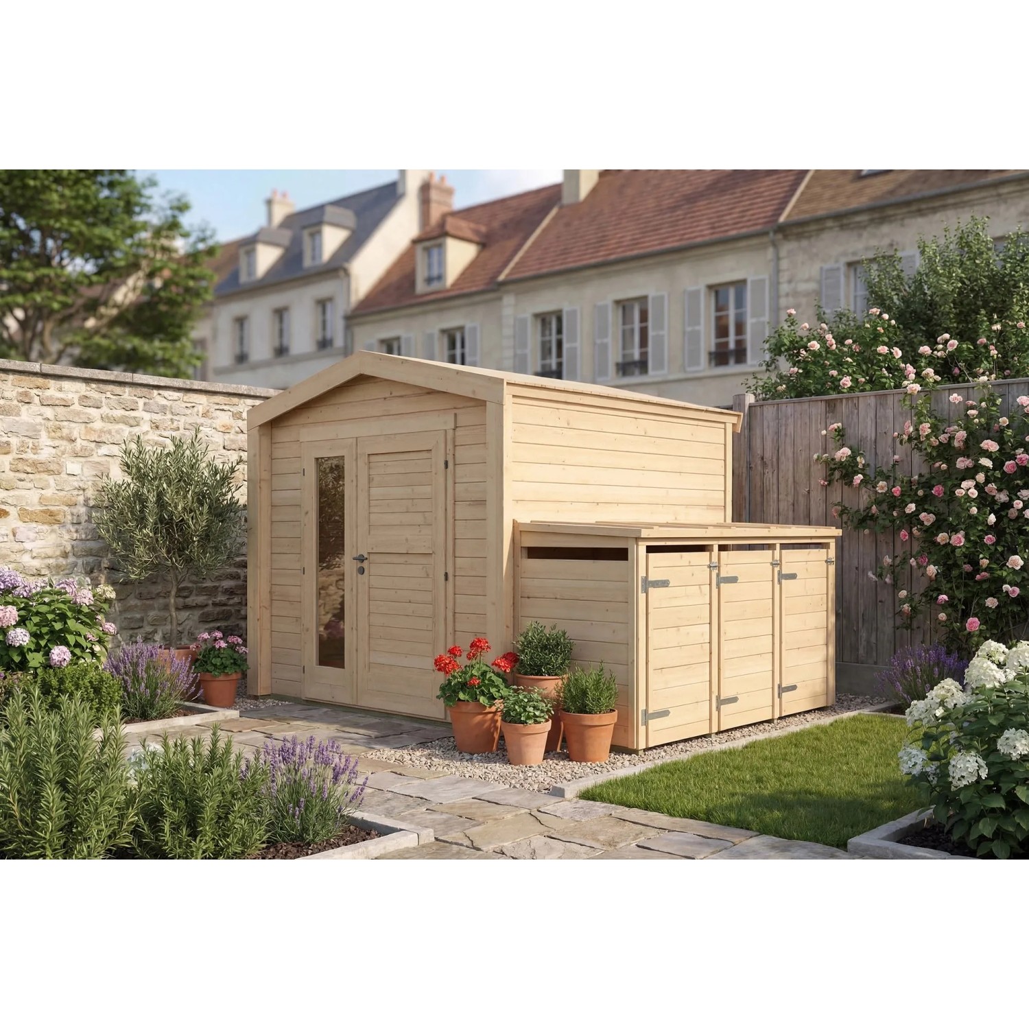 Weka Holz-Gartenhaus Killarney Satteldach Natur Unbehandelt 351 cm x 263 cm
