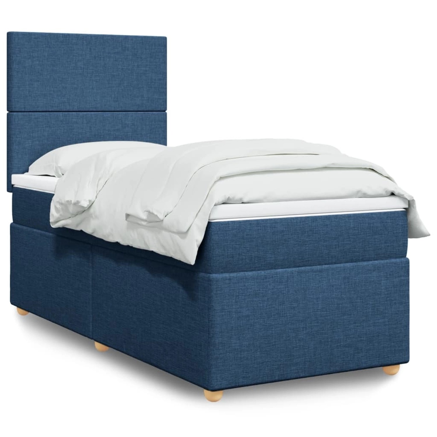 vidaXL Boxspringbett mit Matratze Blau 100x200 cm Stoff 3293490 günstig online kaufen