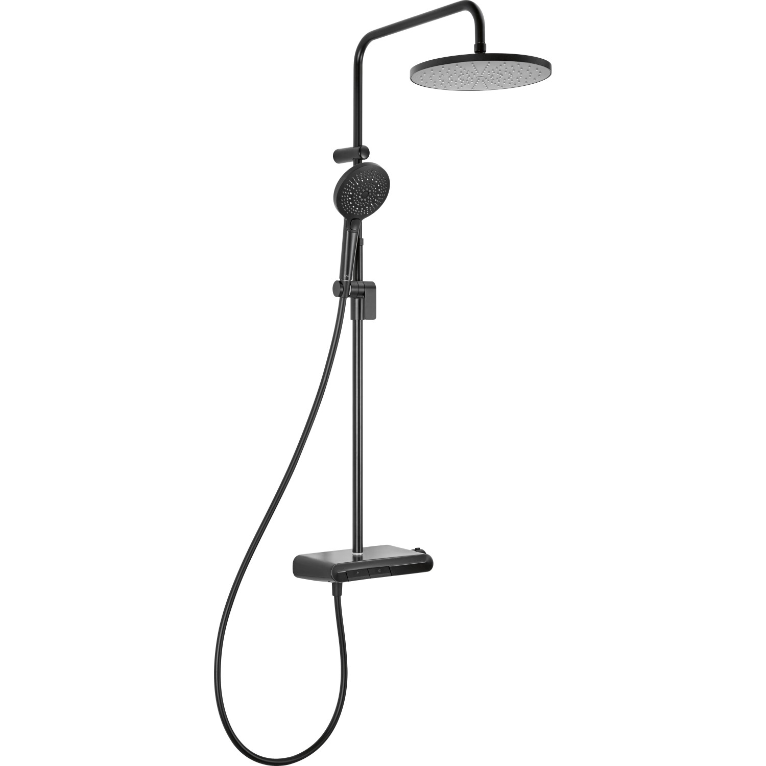 baliv Überkopfbrause-Set KBS-25.440 Schwarz Matt Thermostat-Duscharmatur