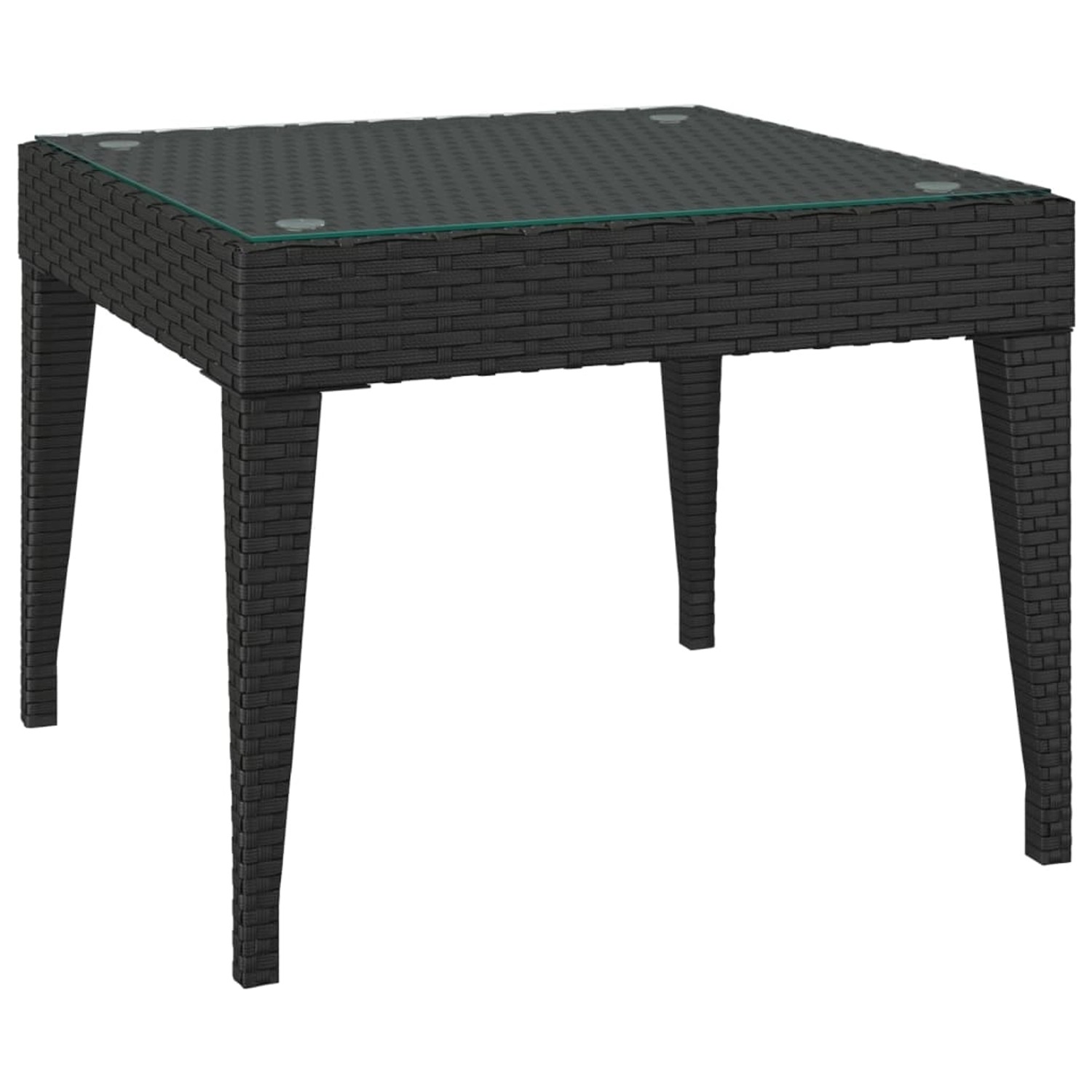 Vidaxl Beistelltisch Schwarz 50x50x38 Cm Poly Rattan Und Hartglas günstig online kaufen