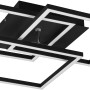 Dimmbare LED-Deckenleuchte Mobile, 28W, schwarz matt, mit verschachtelten Quadraten.