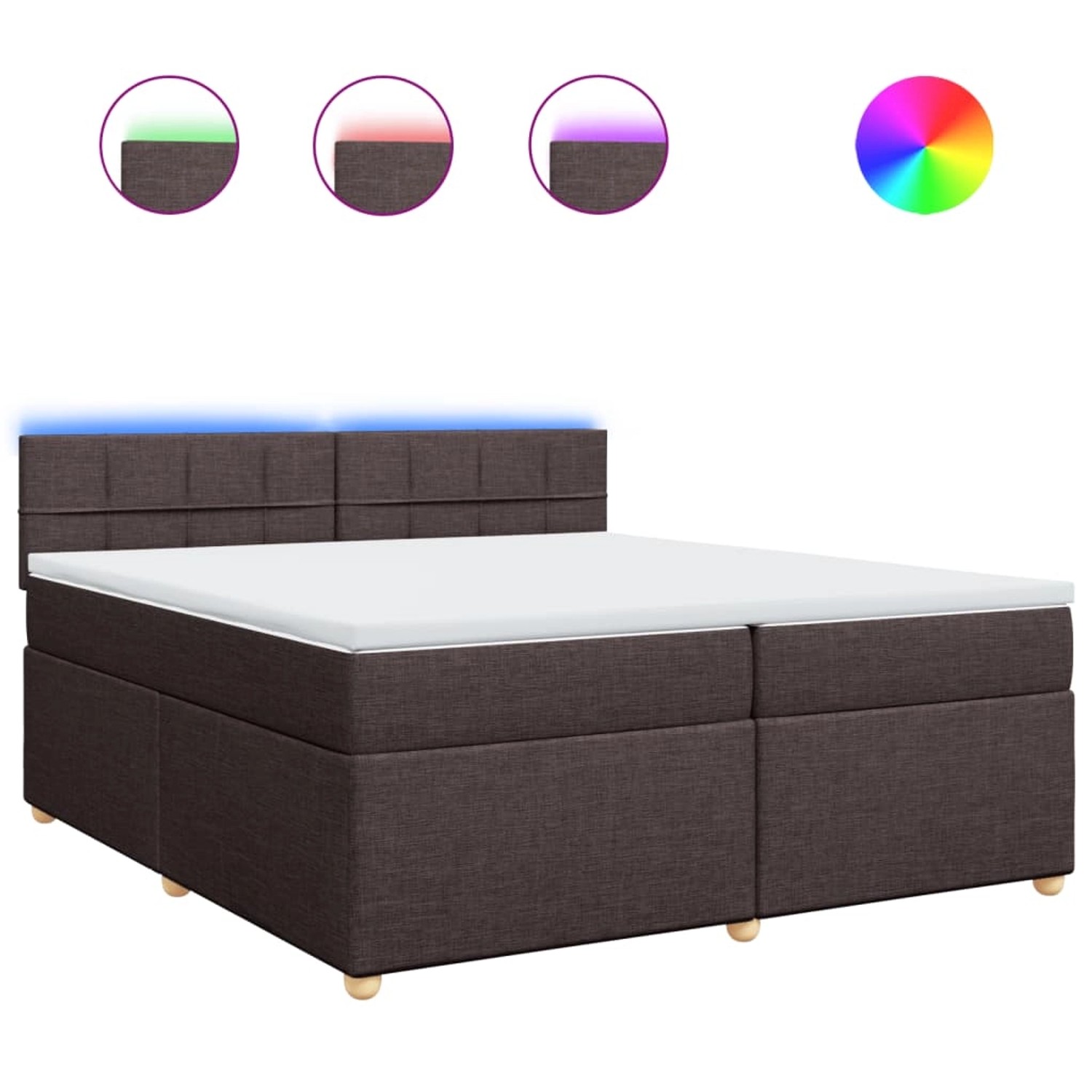 vidaXL Boxspringbett mit Matratze Dunkelbraun 200x200 cm Stoff 3289090 günstig online kaufen