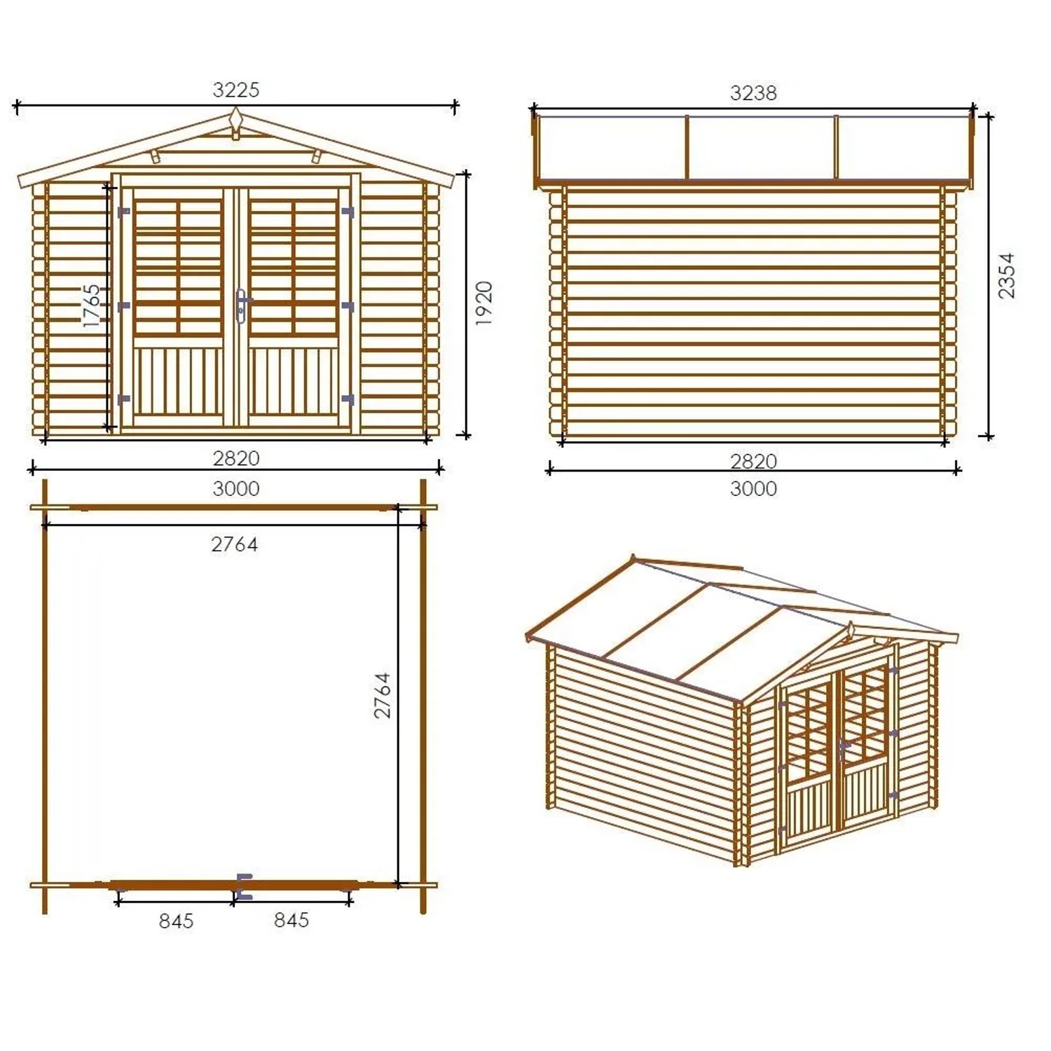 Altanka Gartenhaus   Gerätehaus   3x3 m mit Anbau 3x2.76 m   15 m²   Impräg günstig online kaufen
