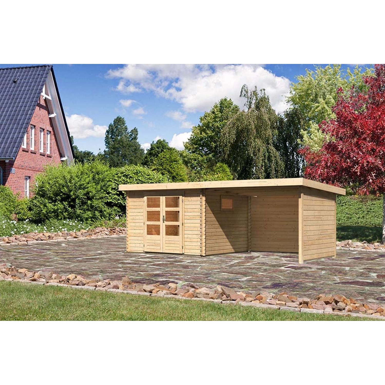 Karibu Gartenhaus Jeebel 3 Set Natur , Rück- und Seitenwand günstig online kaufen