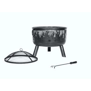 Buschbeck Feuerschale Faya mit Grillrost, Funkenschutz und Schürhaken.