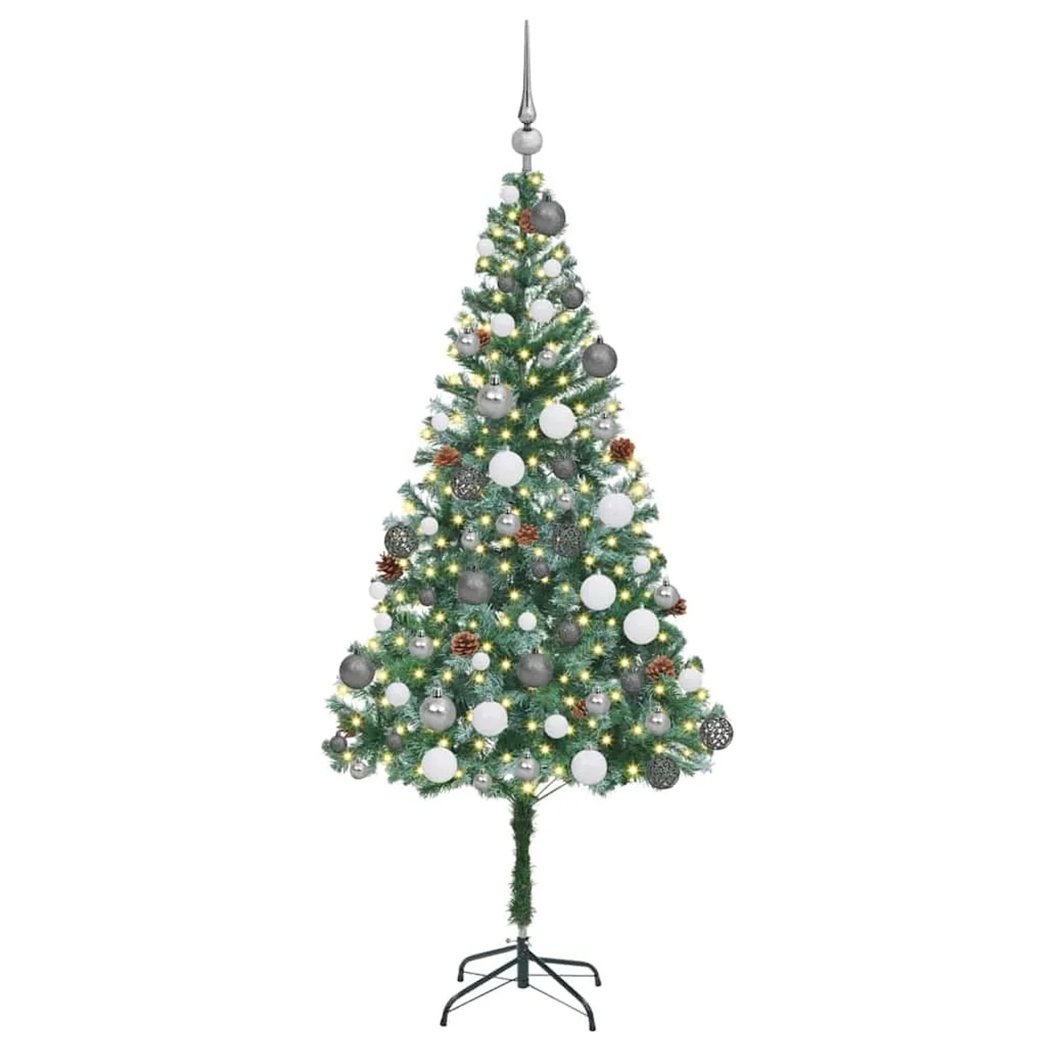 vidaXL Künstlicher Weihnachtsbaum Grün 180 cm PVC und Stahl 3396713