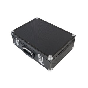HMF 14501-02 Alu Fotokoffer Koffer Rasterschaumstoff 46 x 33 x 15 cm Schwarz