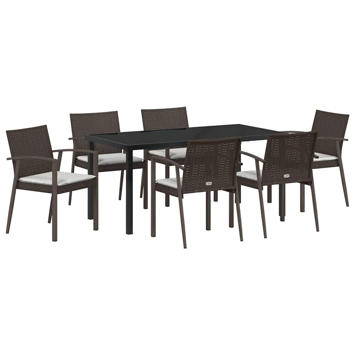 vidaXL Garten Essgruppe 7-Tlg Braun Poly Rattan 3379062 günstig online kaufen