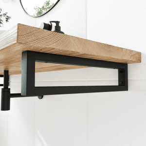 HEVVA Waschtischhalterung RHEIN 10 cm Hoch 25 cm Tief 2er Set Schwarz