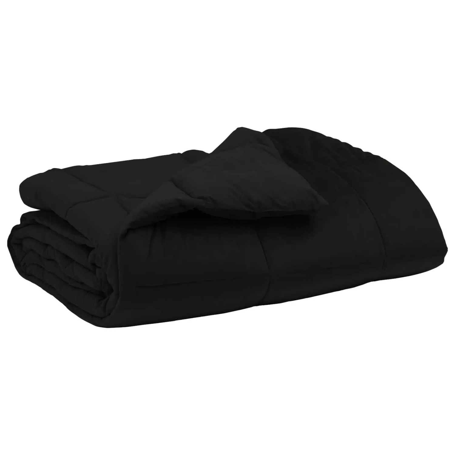 vidaXL Sommerdecke Gepolstert Schwarz 155 x 200 cm Mikrofaser 42025931