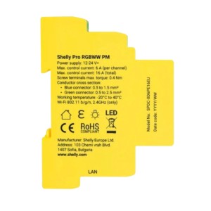 Shelly Lichtcontroller Pro RGBWW PM Hutschiene Gelb