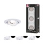 Einbauleuchten-Set mit 3 schwenkbaren, weißen LED Spots, 3-Stufen Dimmfunktion, warmweißes Licht.