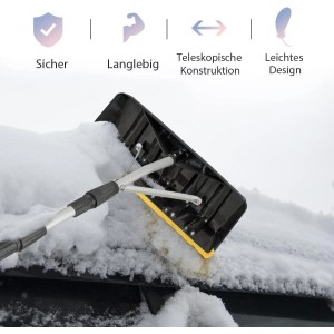 Costway Dachschneeräumer mit Kantenschutz & Aluminium 201-630 cm