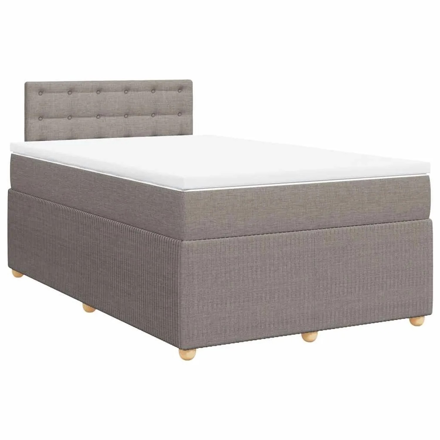 vidaXL Boxspringbett mit Matratze Taupe 120x200 cm Stoff 3289741