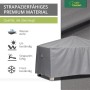Rechteckige, graue Premium Schutzhülle für Gartentische 125x85x71 cm von Mehr Garten.