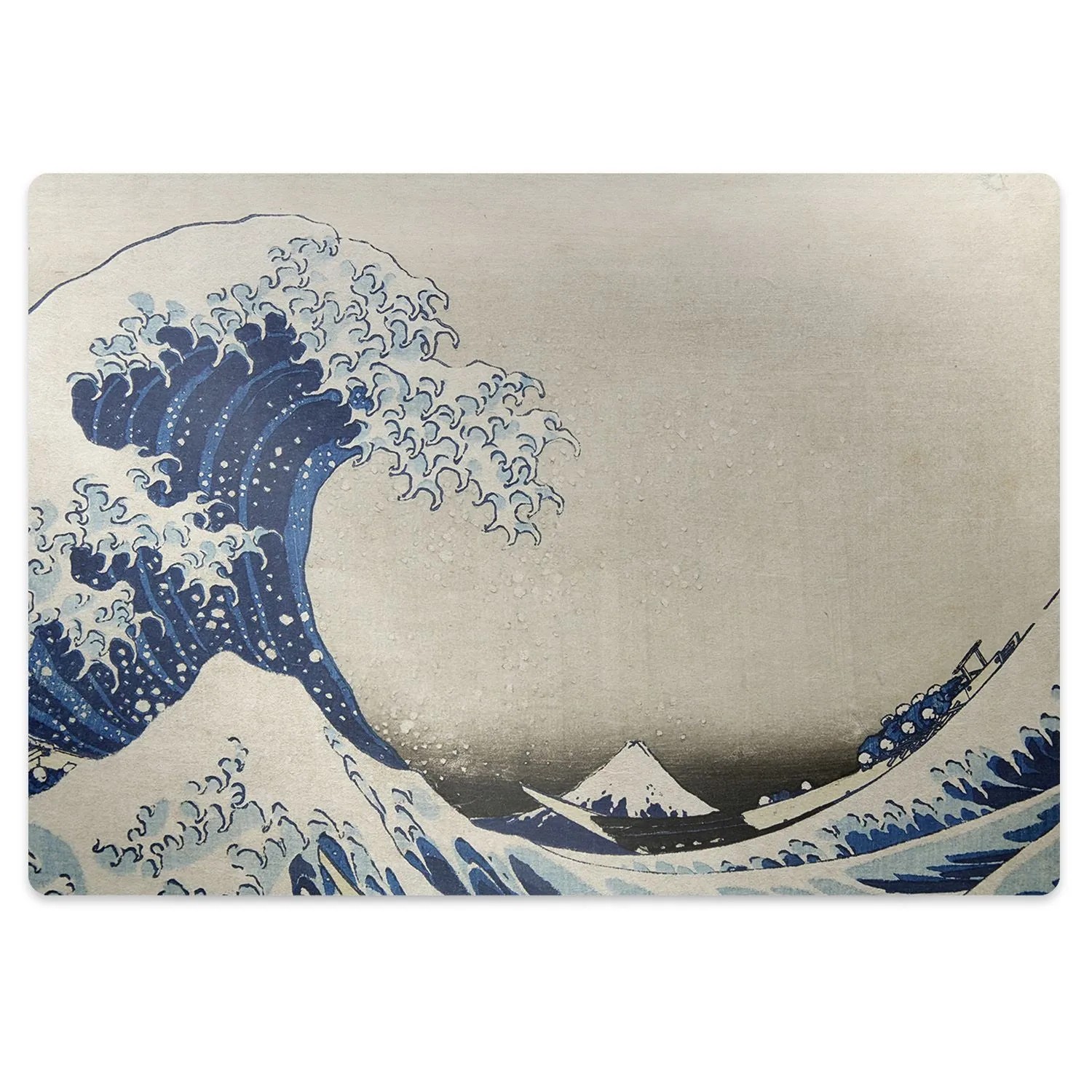 Tulup Bodenschutzmatte Japanische Kunst Fußbodenschutz 120x90 cm Blau Bürostuhlmatte Stuhlmatte