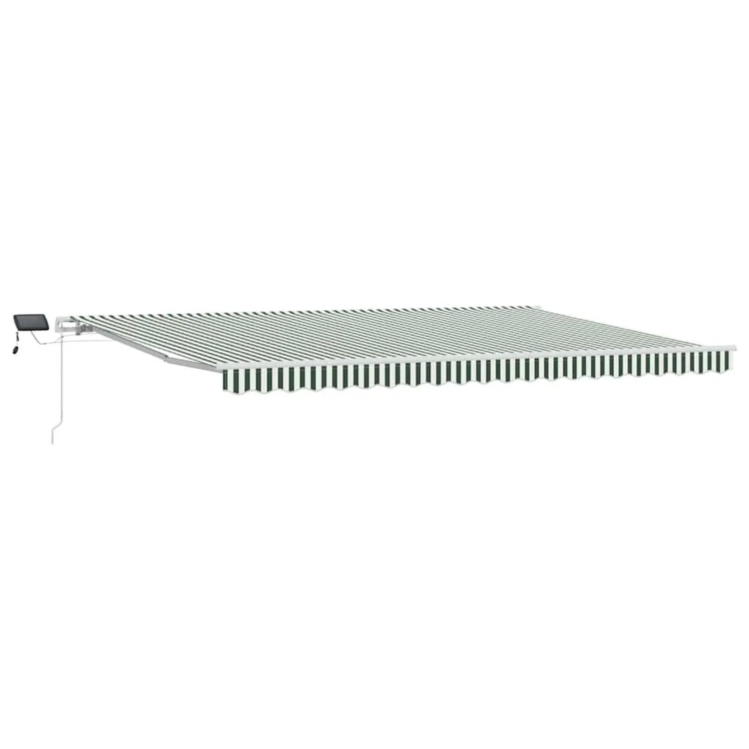 vidaXL Einziehbare Markise Grün und Weiß 500 x 300 cm Stoff und Stahl 3331460