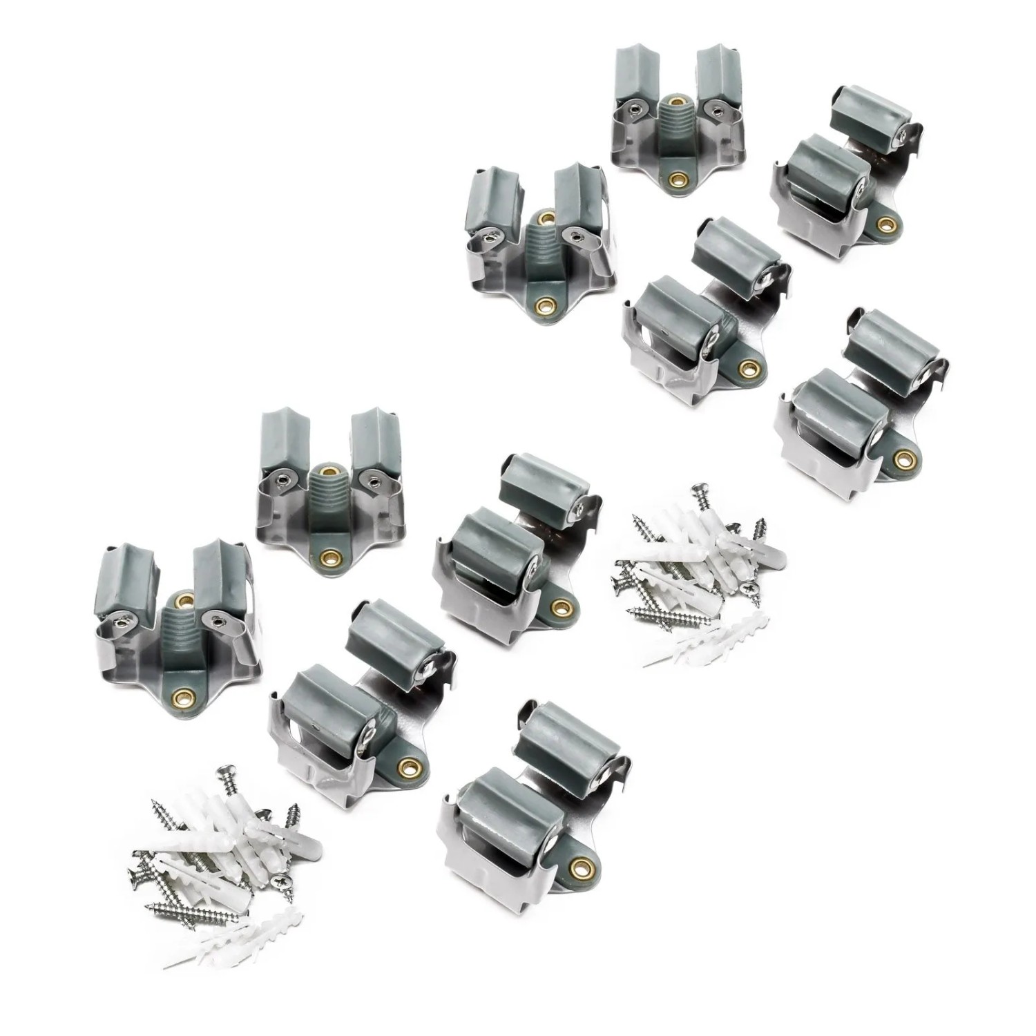 Wiltec Gerätehalter Stahl 10x Wandhalter Besenhalter Wandhalterung Klemmhalter