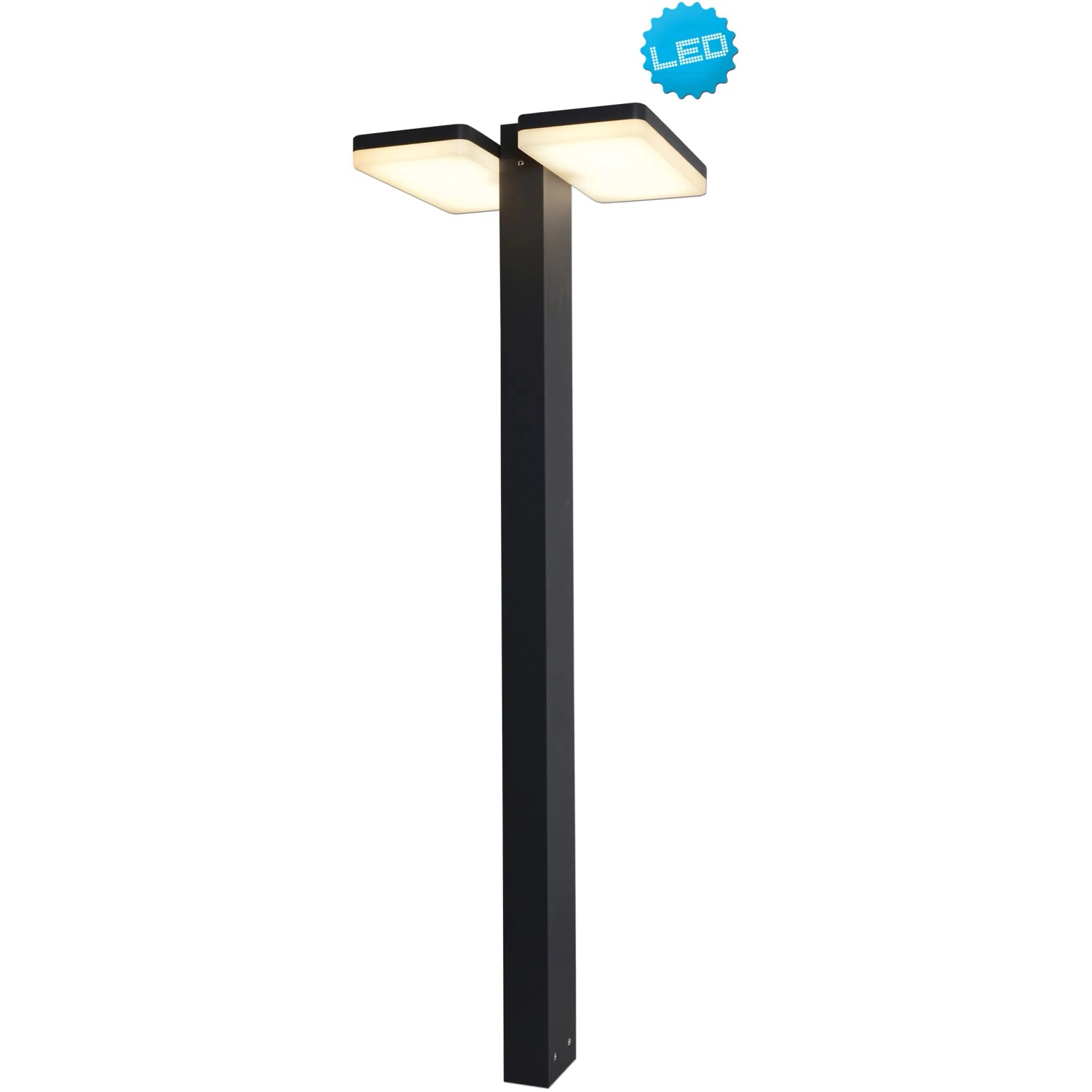 Schwarze LED-Wegeleuchte Clair von Näve für den Außenbereich.