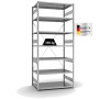 Verzinktes PROREGAL Fachbodenregal Stecksystem, 300x130x80cm, 7 Ebenen, Fachlast 330kg.