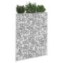 Furnicato Gabionen-Hochbeet Trapez, verzinkter Stahl, 80x20x100 cm, gefüllt mit Steinen und bepflanzt.