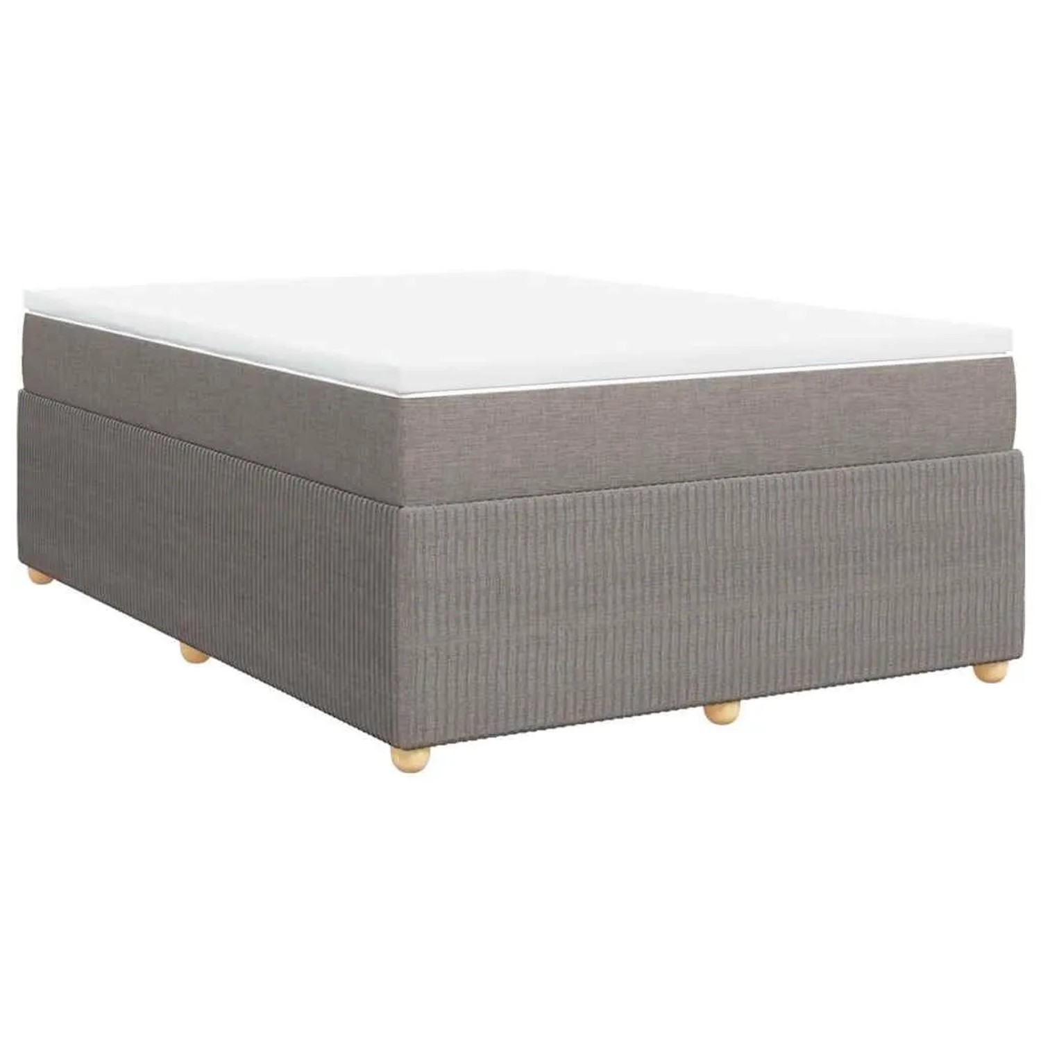 vidaXL Boxspringbett mit Matratze Taupe 140x200 cm Stoff 3285578