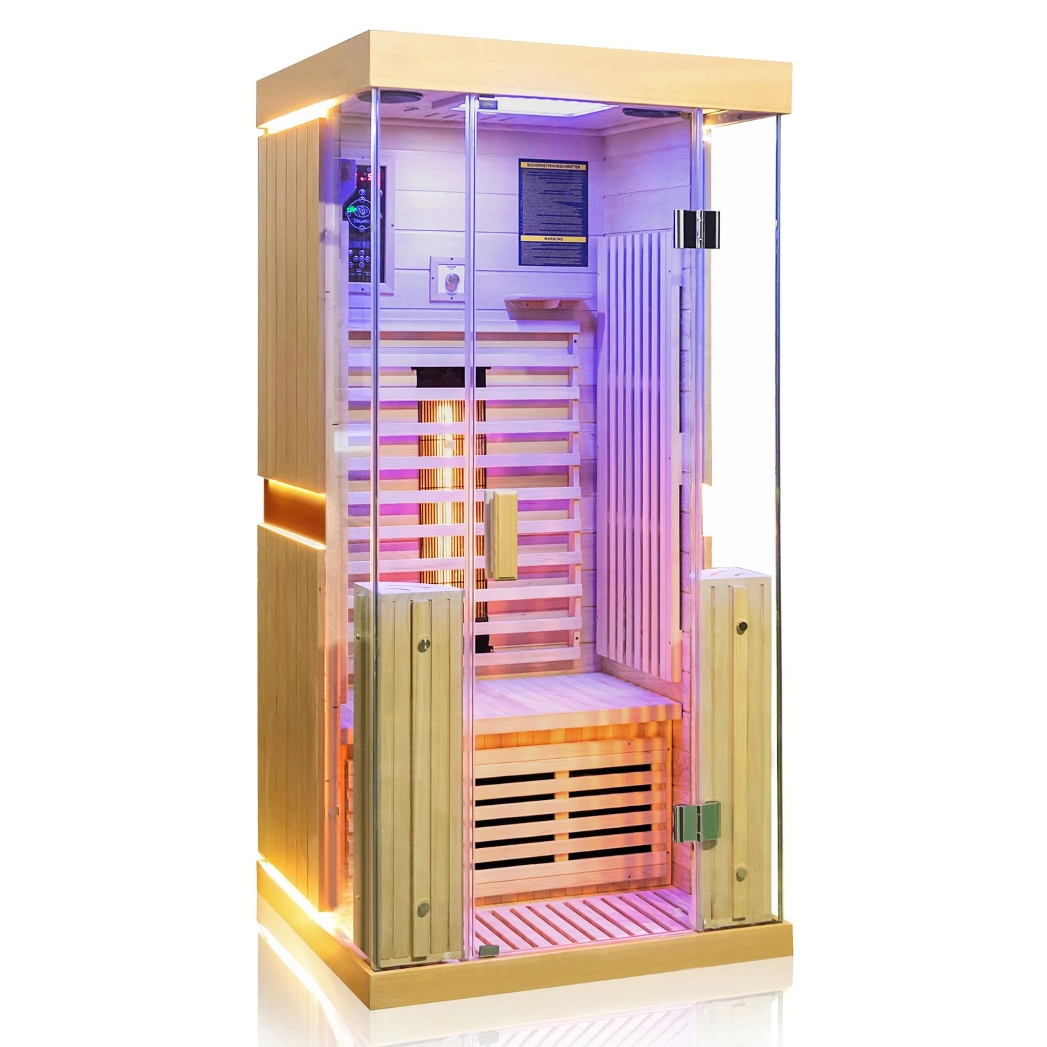 Dewello Infrarotkabine Sauna Kingston 90cm x 90cm 1 Person Vollspektrum