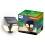 Schwarzer Philips Solar LED-Außenstrahler Zyren mit Bewegungssensor und bis zu 4 Nächte Licht.