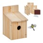Relaxdays Nistkasten Bausatz 6-teilig Tannenholz Natur Mit Türverriegelung 23 cm x 14 cm x 18 cm 560 g