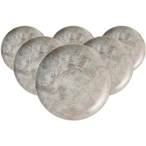 Ritzenhoff & Breker Cecina Speiseteller 6er Set, 26cm, Perle, Steinzeug Geschirr.