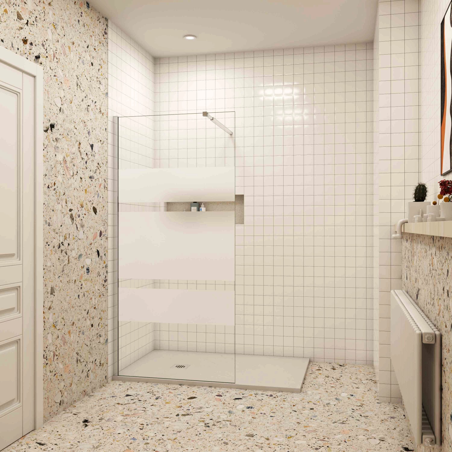 AICA 90x190cm Walk In Teilsatinie 6mm ESG Duschwand mit 73-120cm Flexiblen günstig online kaufen