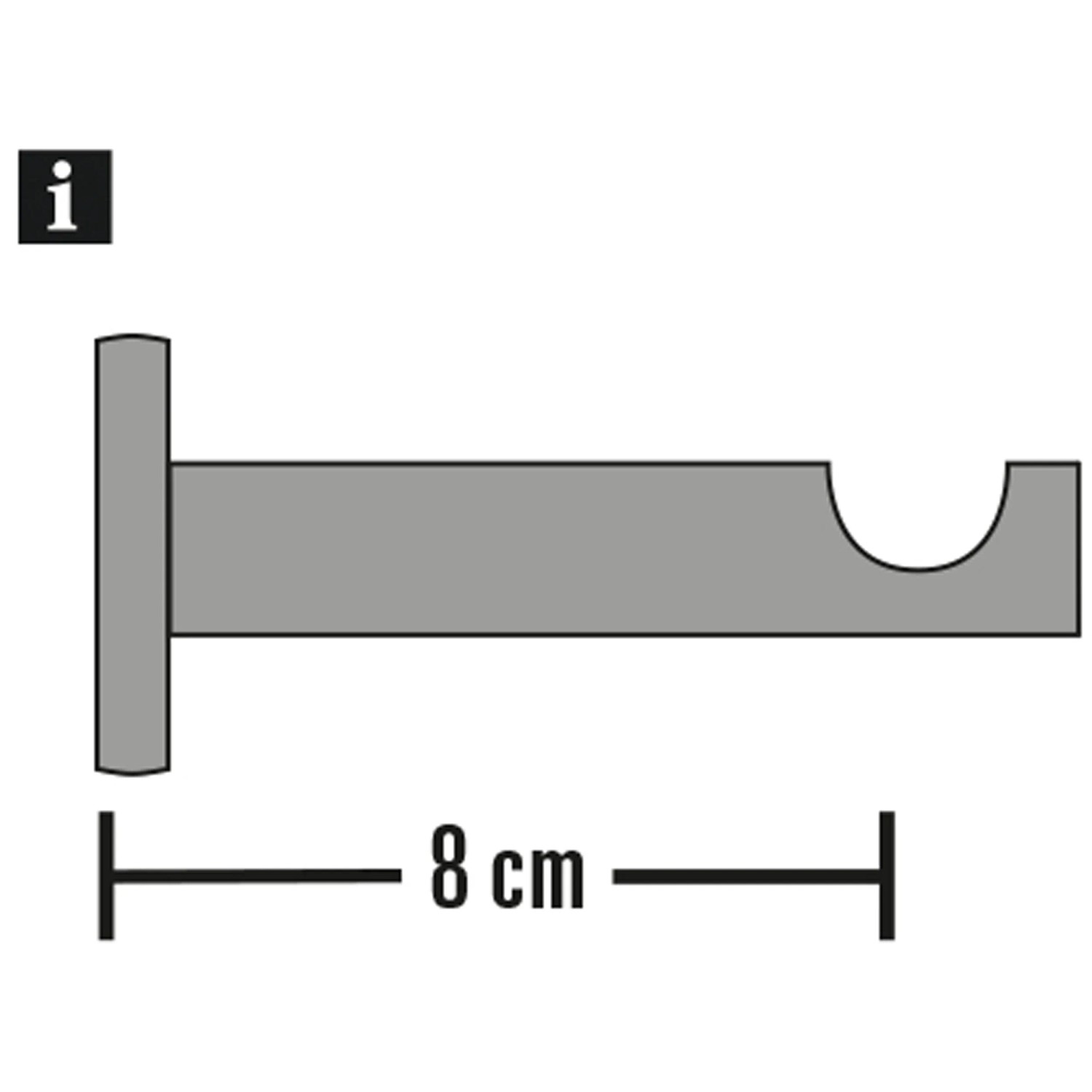 Gardinia Chicago Träger, offen, Bronze, 8 cm, für 20 mm Stangen.