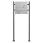 ML-Design Standbriefkasten hellgrau mit Zeitungsfach und anthrazitfarbenem Pfosten (120cm).