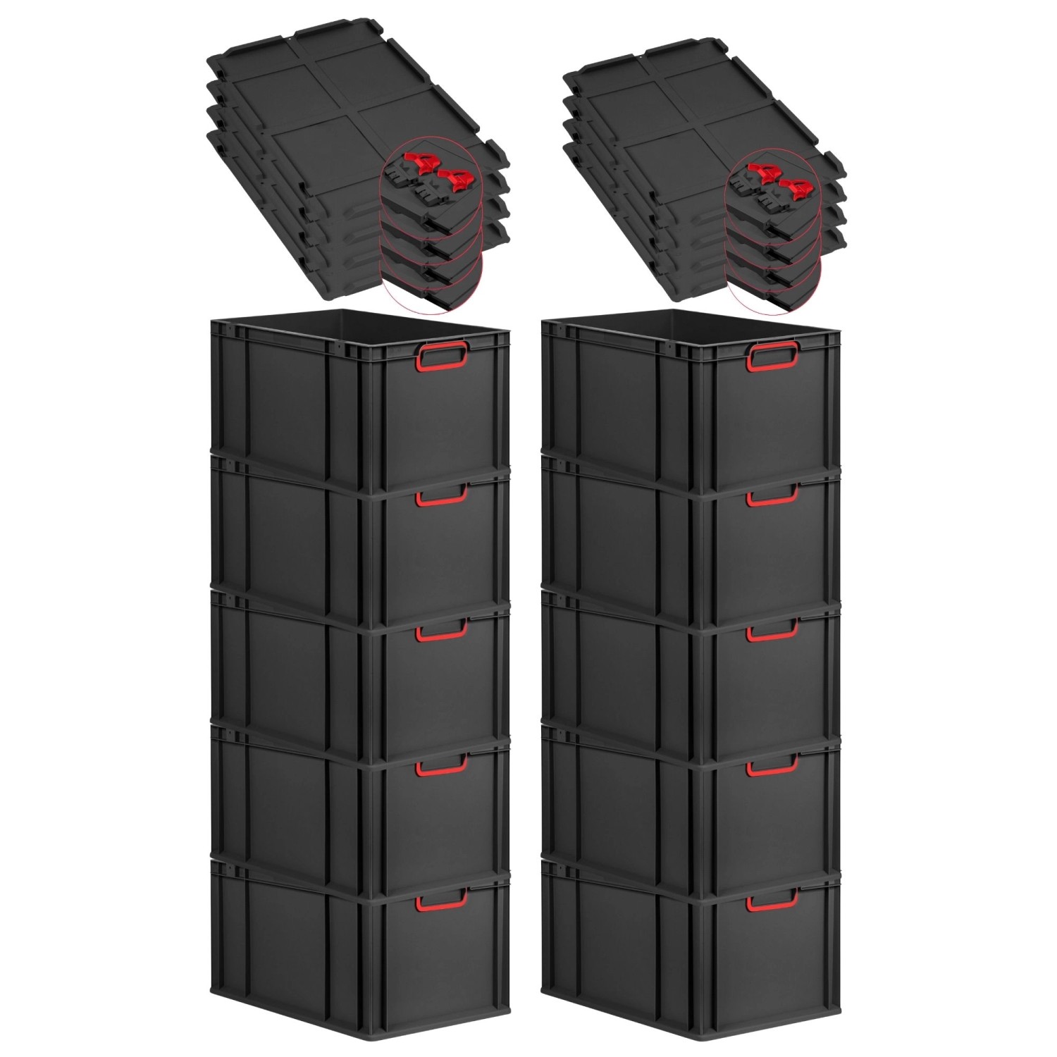 PROREGAL SuperSparSet 10x Eurobox Nextgen Color Mit Scharnierdeckel HxBxT 3 günstig online kaufen