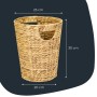 HMF 37250 Papierkorb Büro Aufbewahrungskorb Geflochten Wasserhyazinthe Rund 25 cm Durchmesser 30 cm Höhe_3