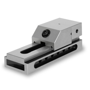 EBERTH Präzisions-Niederzugschraubstock, 50mm Backenbreite, Spannwerkzeug für präzise Arbeiten.