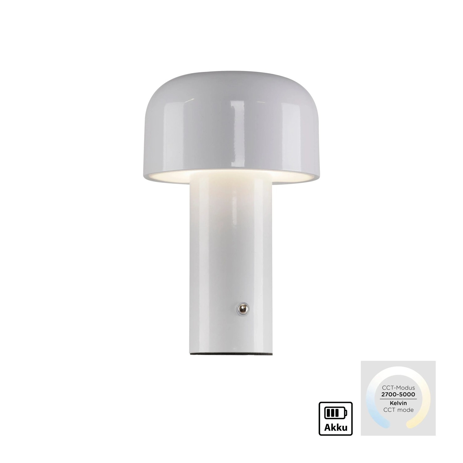 EXO Lighting TESS Tischleuchte Weiß – Minimalistische Stativ-Tischlampe Aus Stahl, E27 Fassung, Ø 30 Cm X 60 Cm