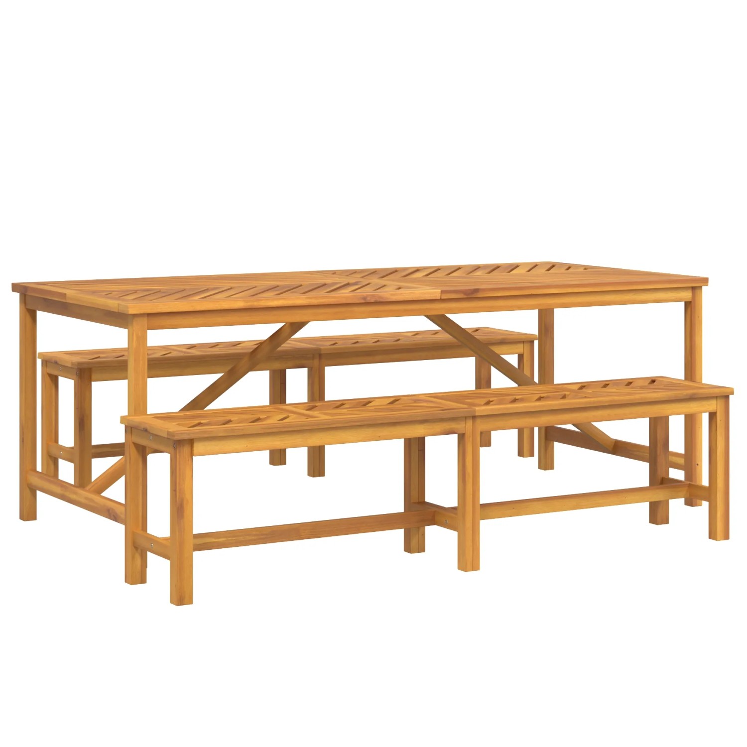 vidaXL 3-Teilige Garten Essgruppe Massivholz Akazie 3154119
