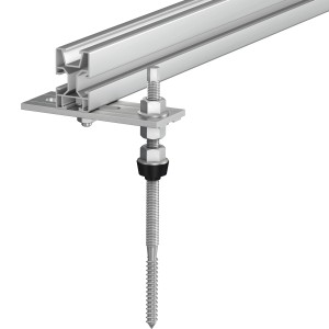 Aluminium Solarprofil Pro 50x30x6000 mm mit Befestigung für Solaranlagen.