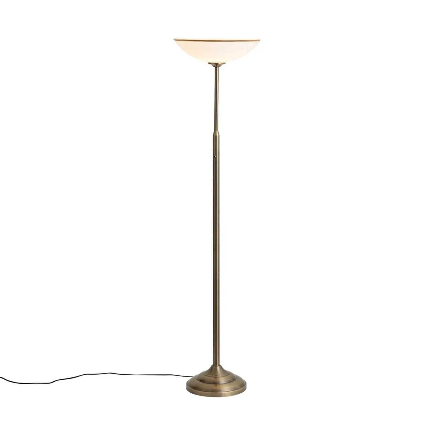 QAZQA Klassische Stehleuchte Bronze mit Opalglas Katarina
