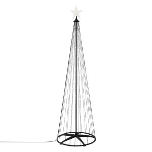 ECD Germany LED Weihnachtsbaum Außen 210 cm 370 LED Warmweiß Metall