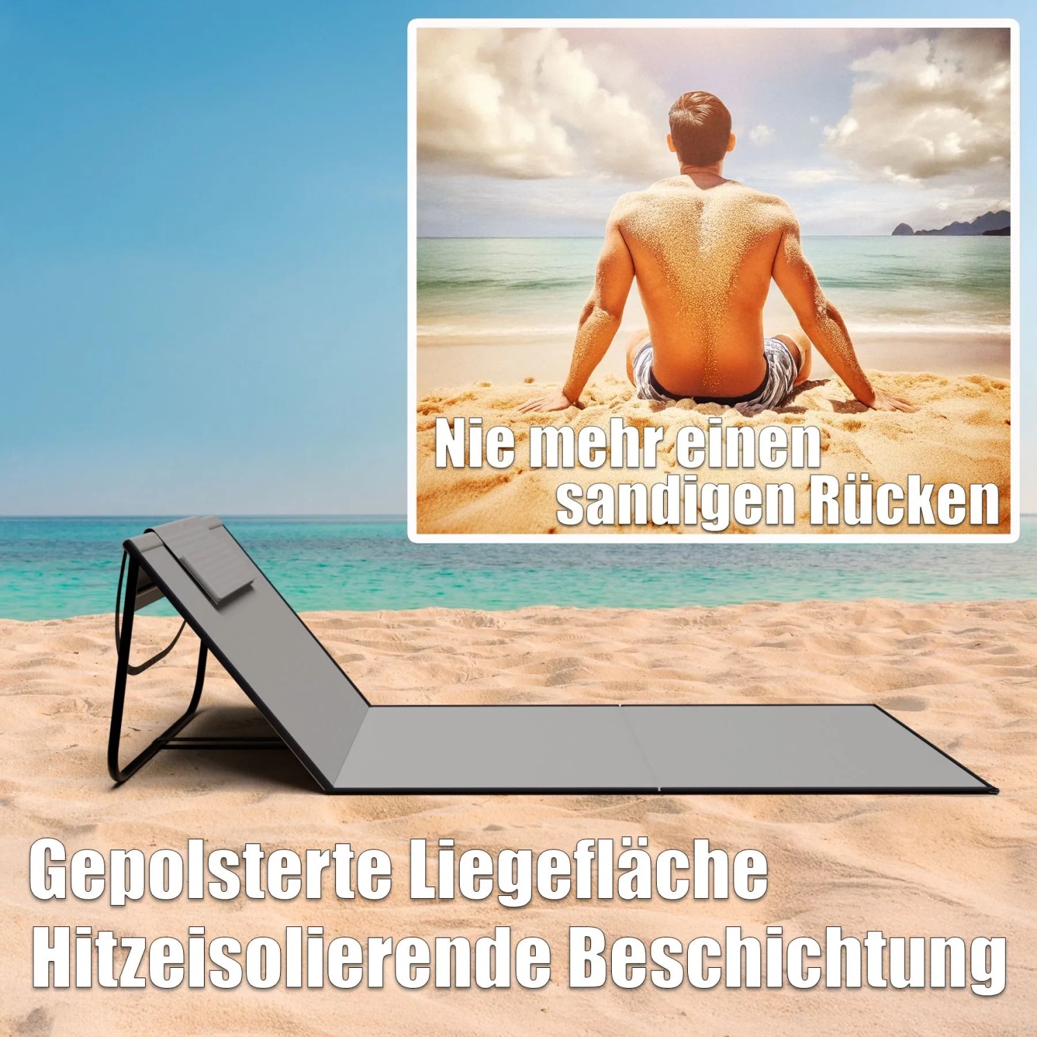 BigDean 2x Strandliege Strandstuhl Klappbar Leicht Nur 1 3 kg Strandmatte_5