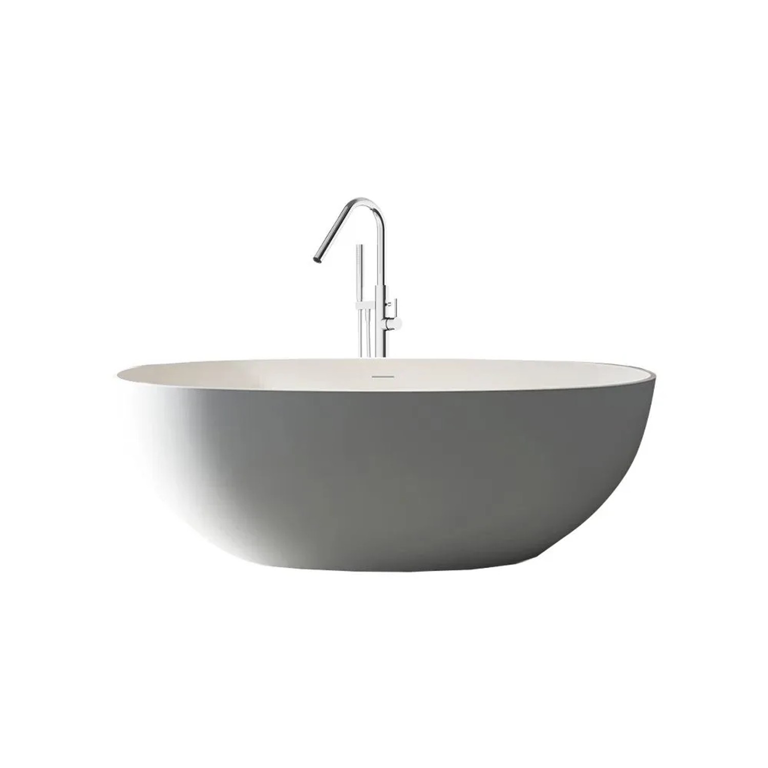 360Home Freistehende Badewanne 150 x 72 x 55 cm in Weiß für Badezimmer /TW-8507-150/