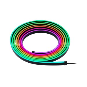 Flexibler Entertain LED NeonTube USB 5m, aufgerollt, mit leuchtenden RGB-Rainbow-Farben. Ideal für stimmungsvolle Lichteffekte.