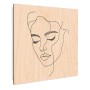 Banjado Schlüsselbox aus Holz, 30x30cm, mit Linienkunst-Portrait auf der Front und 50 Haken.