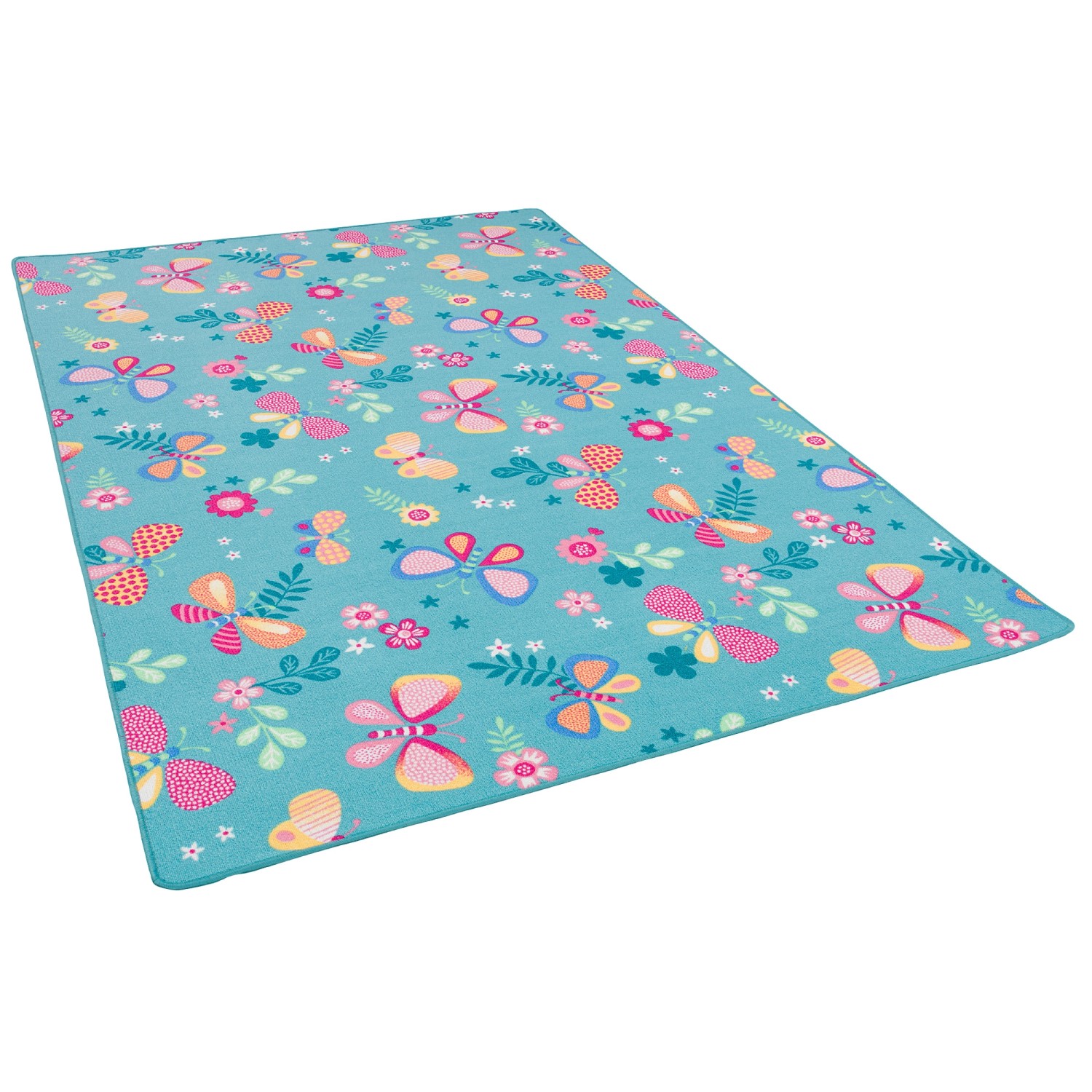 Snapstyle Kinder Spiel Teppich Schmetterling Türkis 80x200cm günstig online kaufen