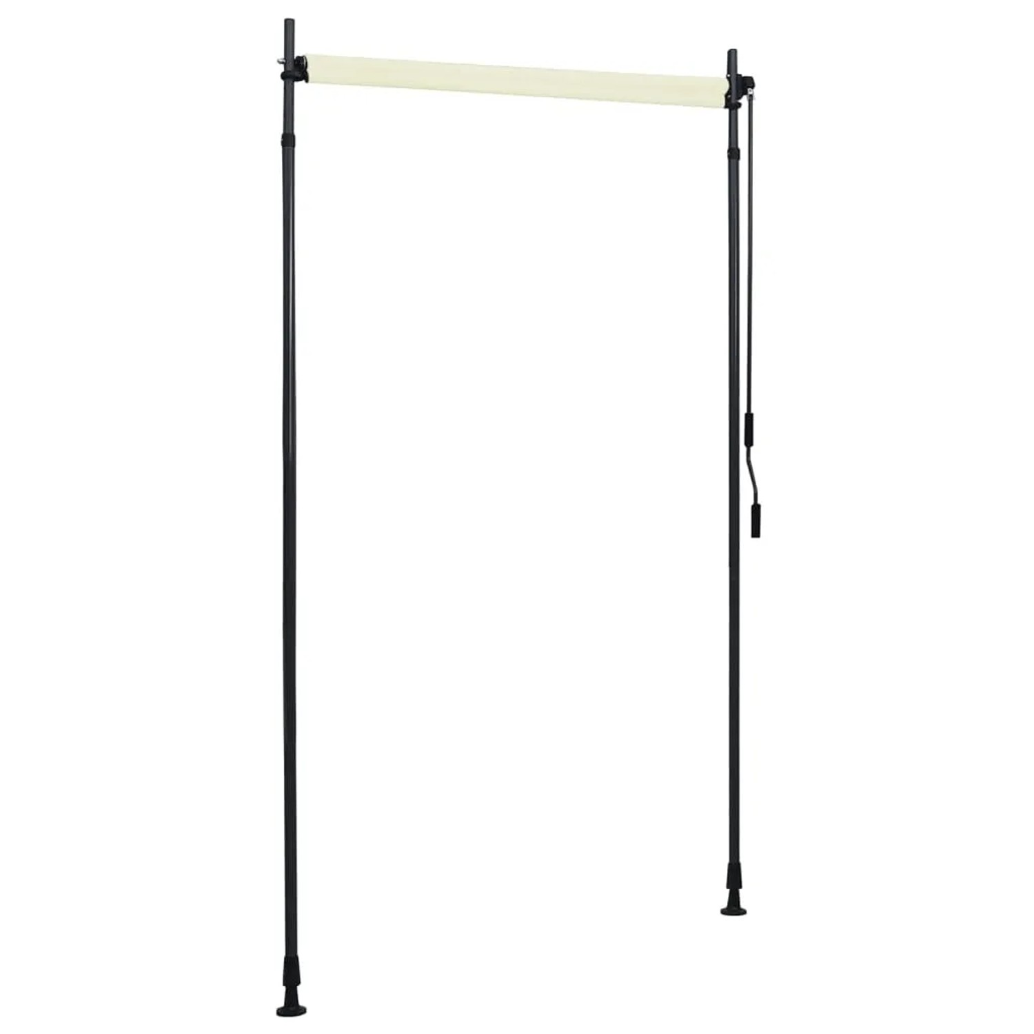 vidaXL Außenrollo, 120x270 cm, Creme. Senkrechtmarkise mit Handkurbel für Balkon & Terrasse.