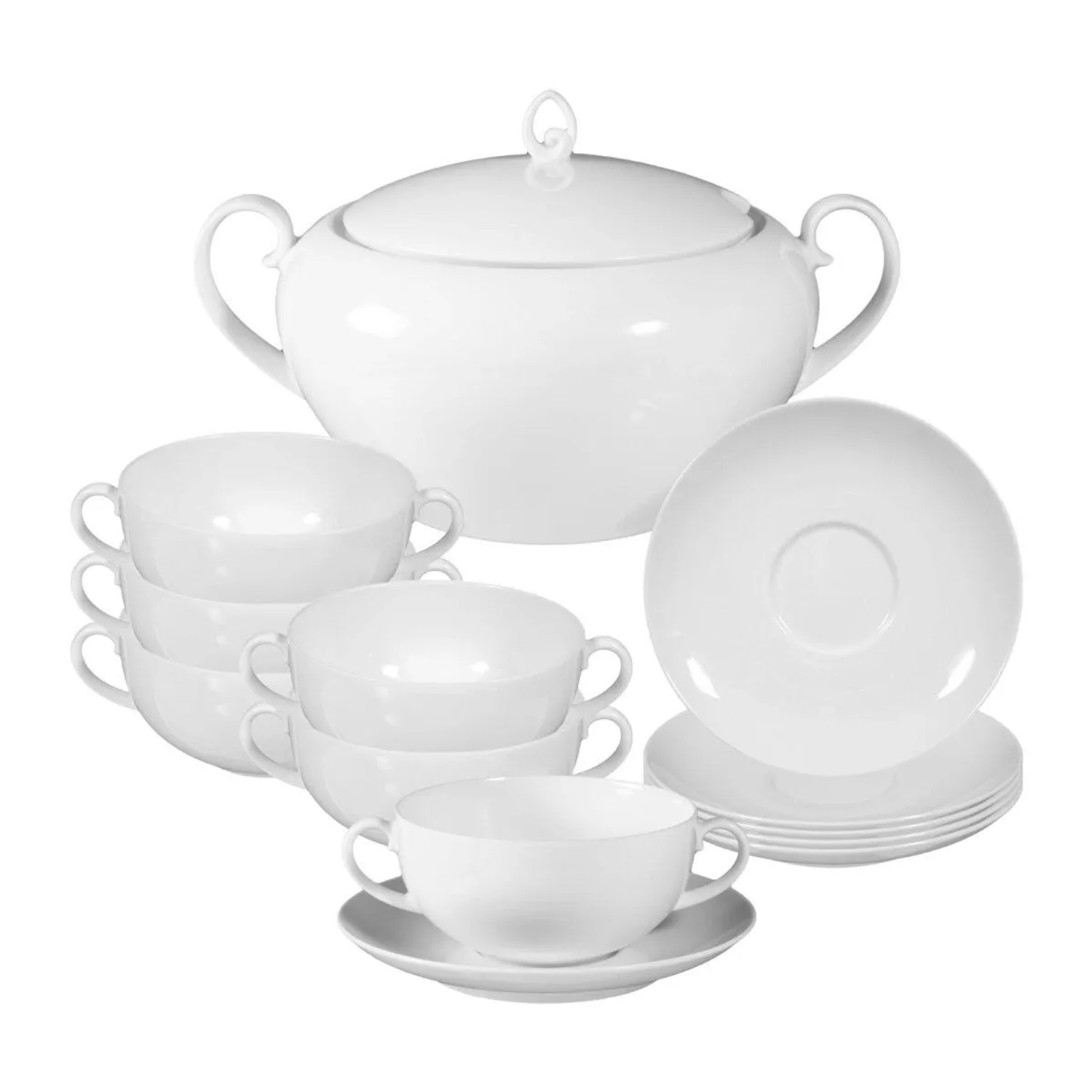 Seltmann Weiden Rondo Liane Weiß Suppen-Set 13-teilig