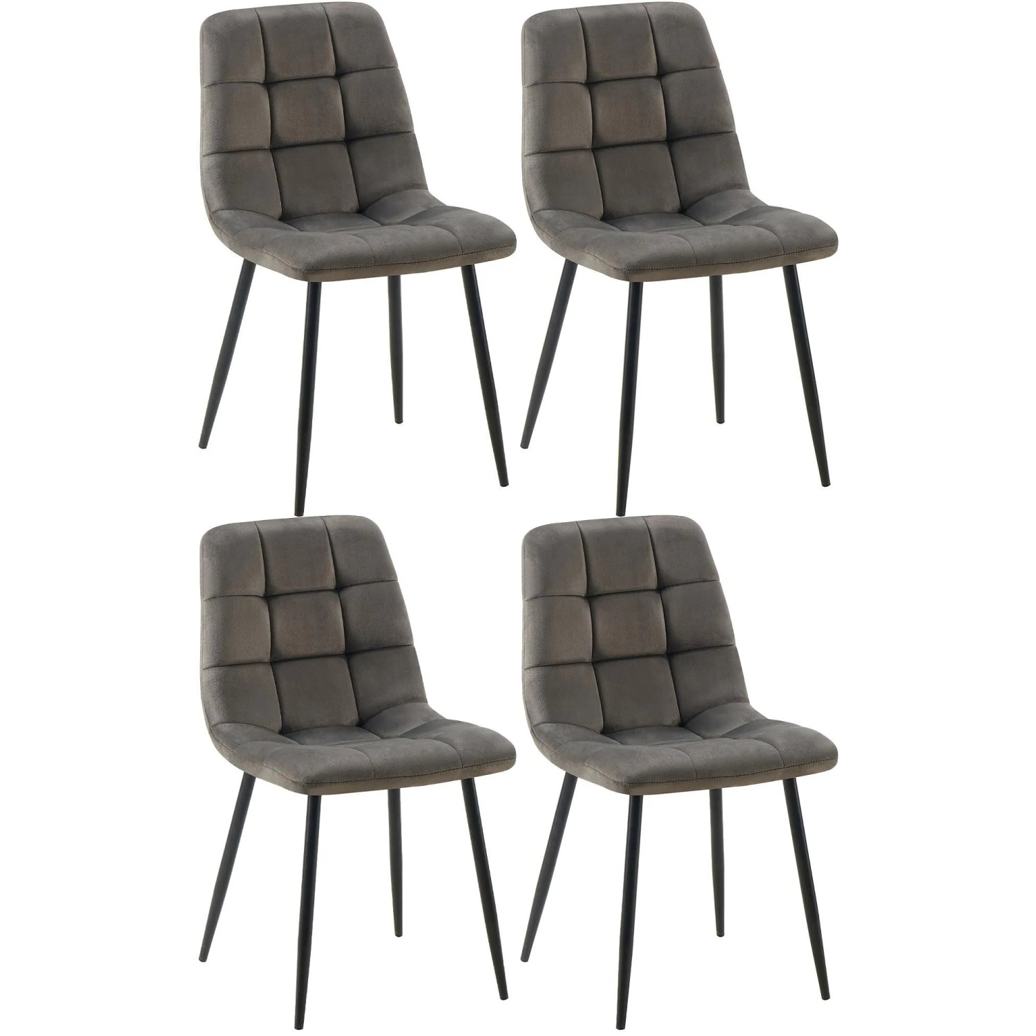 CLP 4er Set Esszimmerstühle Asti Anthrazit